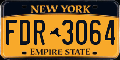 NY license plate FDR3064