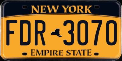 NY license plate FDR3070