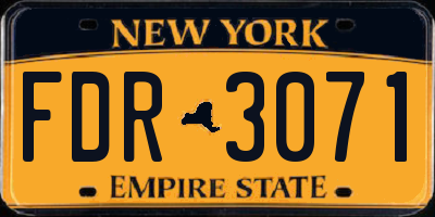 NY license plate FDR3071