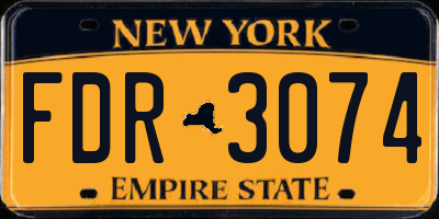 NY license plate FDR3074