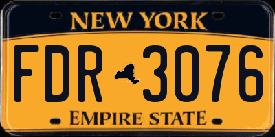 NY license plate FDR3076