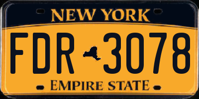 NY license plate FDR3078