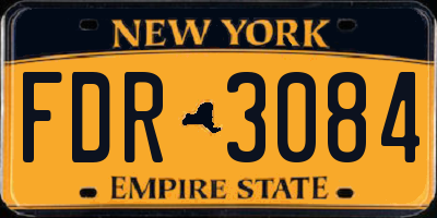 NY license plate FDR3084