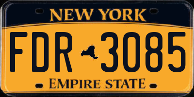 NY license plate FDR3085