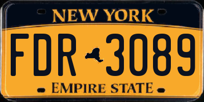 NY license plate FDR3089