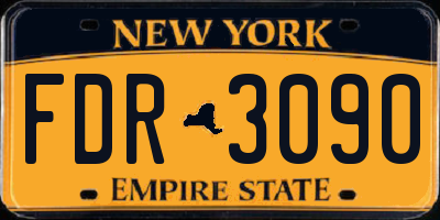 NY license plate FDR3090