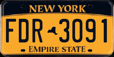 NY license plate FDR3091