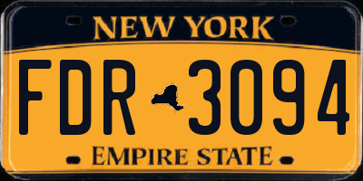 NY license plate FDR3094