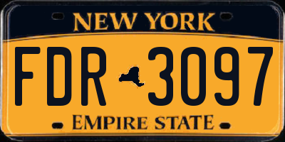 NY license plate FDR3097