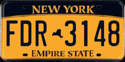 NY license plate FDR3148