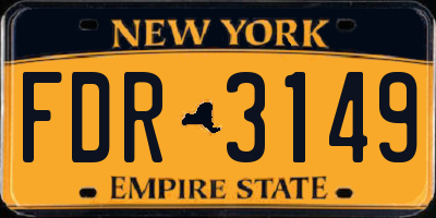 NY license plate FDR3149