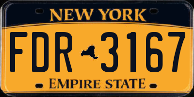 NY license plate FDR3167