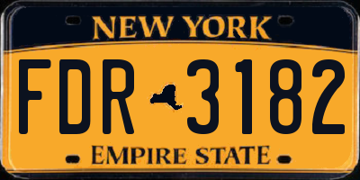 NY license plate FDR3182