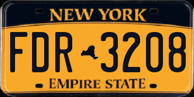 NY license plate FDR3208