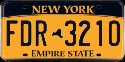 NY license plate FDR3210