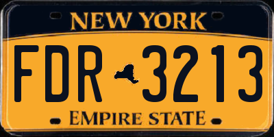 NY license plate FDR3213