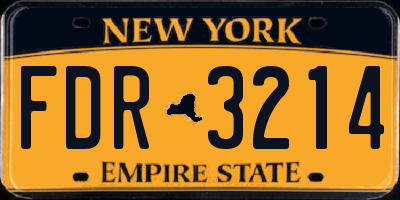 NY license plate FDR3214