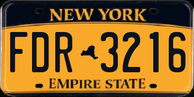NY license plate FDR3216