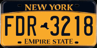 NY license plate FDR3218