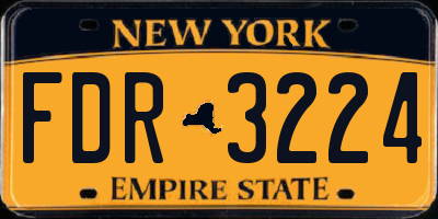 NY license plate FDR3224