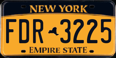 NY license plate FDR3225