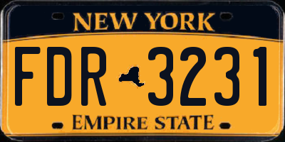 NY license plate FDR3231