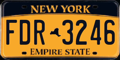 NY license plate FDR3246