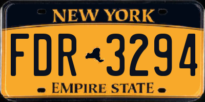 NY license plate FDR3294