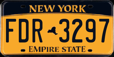 NY license plate FDR3297