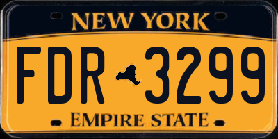NY license plate FDR3299