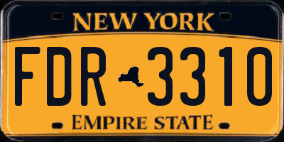 NY license plate FDR3310