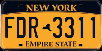 NY license plate FDR3311