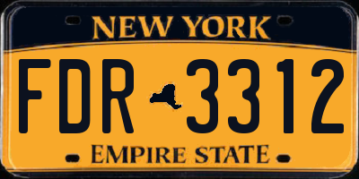 NY license plate FDR3312