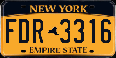 NY license plate FDR3316