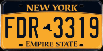 NY license plate FDR3319