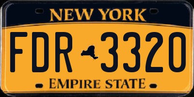 NY license plate FDR3320
