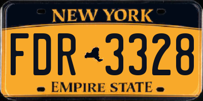 NY license plate FDR3328