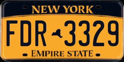 NY license plate FDR3329