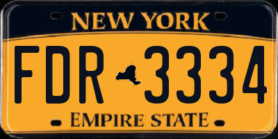 NY license plate FDR3334
