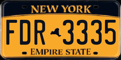 NY license plate FDR3335