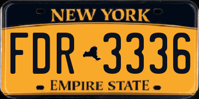 NY license plate FDR3336