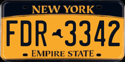 NY license plate FDR3342