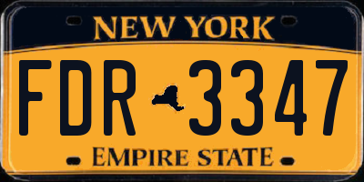 NY license plate FDR3347