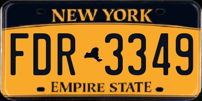 NY license plate FDR3349