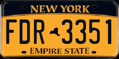 NY license plate FDR3351