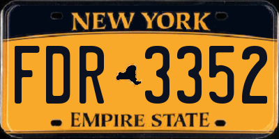 NY license plate FDR3352
