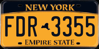 NY license plate FDR3355