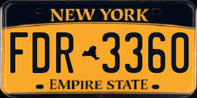 NY license plate FDR3360