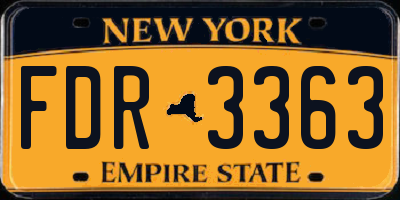 NY license plate FDR3363