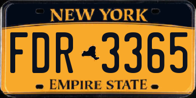 NY license plate FDR3365